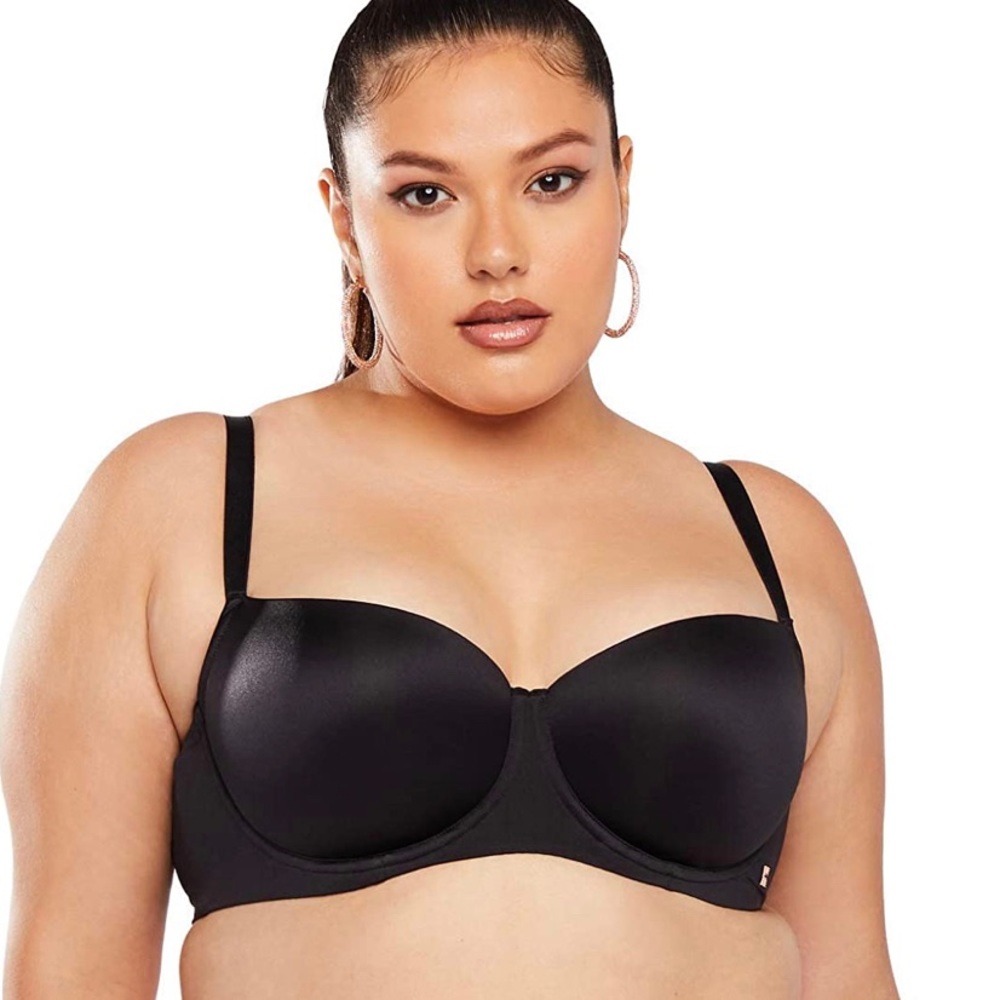 NWT Savage X Fenty Women's Curvy Satin Micro Balconette Bra - Black size 40DDD